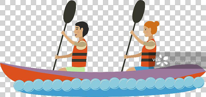 男人和女人皮划艇图标图片素材