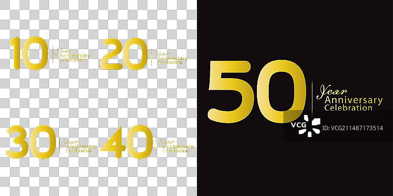 10到50周年纪念标志设计图片素材