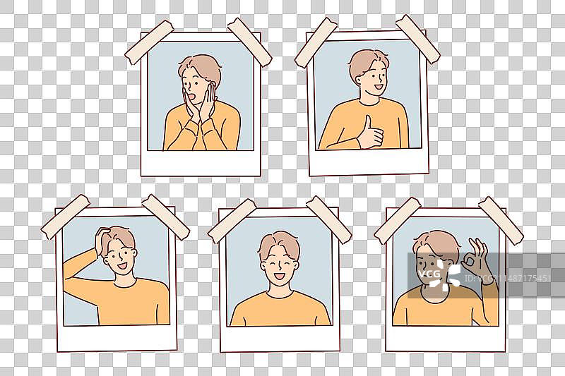 男人做各种情绪鬼脸的照片图片素材