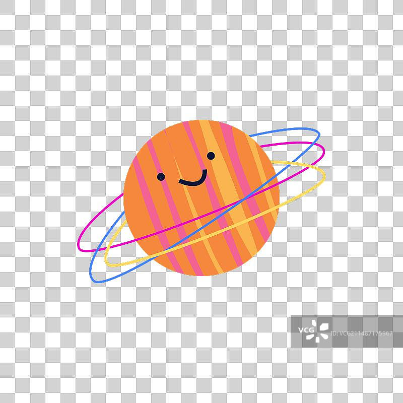 带笑脸的可爱土星或木星图片素材