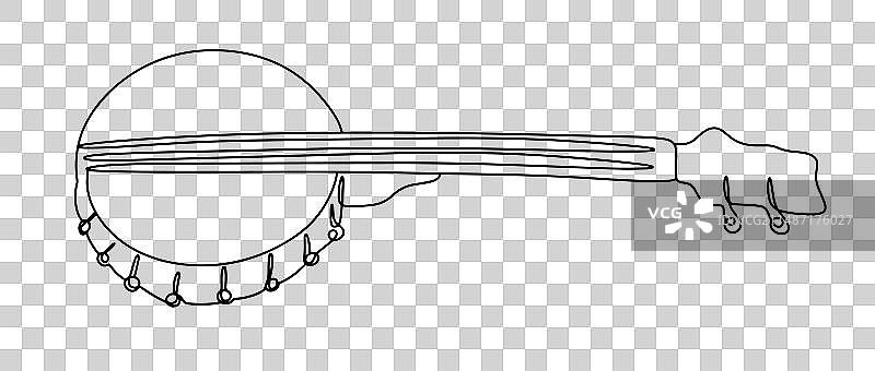 班卓琴单线图片素材