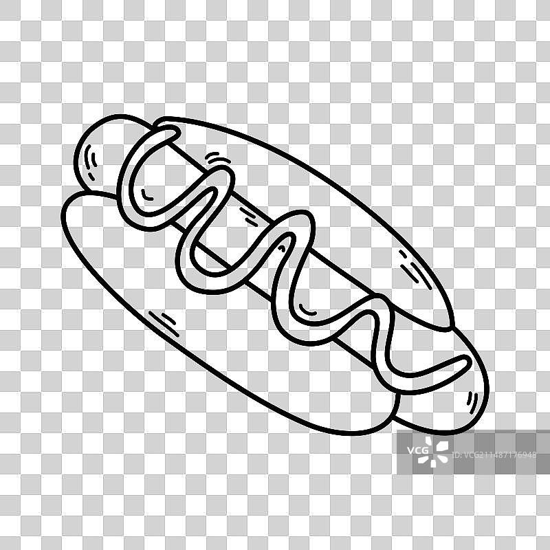 热狗与芥末涂鸦图片素材