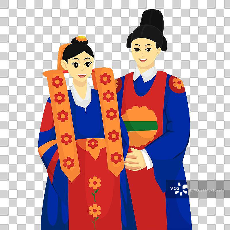 韩国新郎新娘婚礼角色设计图片素材