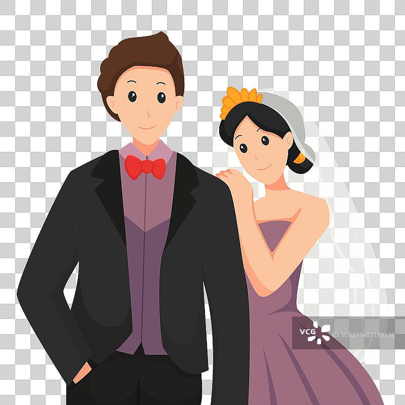 新郎和新娘婚礼角色设计图片素材