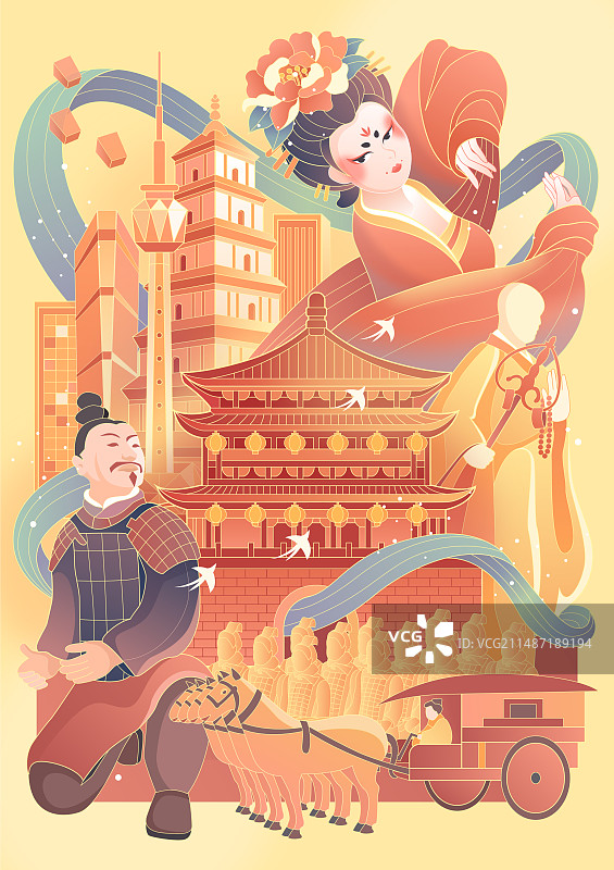 十三朝古都陕西西安图片素材