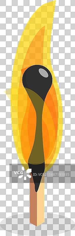 2.5D扁平风格的燃烧的火柴图片素材