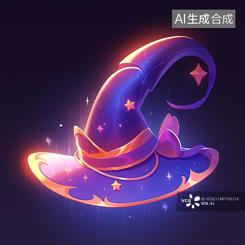 【AI数字艺术】万圣节魔法帽素材图片素材