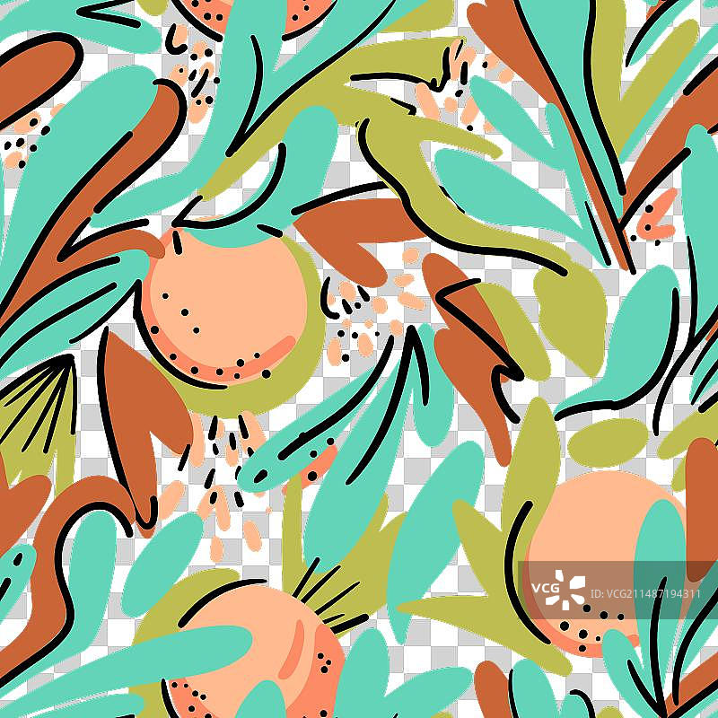 彩色现代橙色无缝图案图片素材