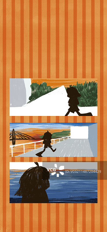 手绘卡通可爱风格手机壁纸-城市畅想系列图片素材