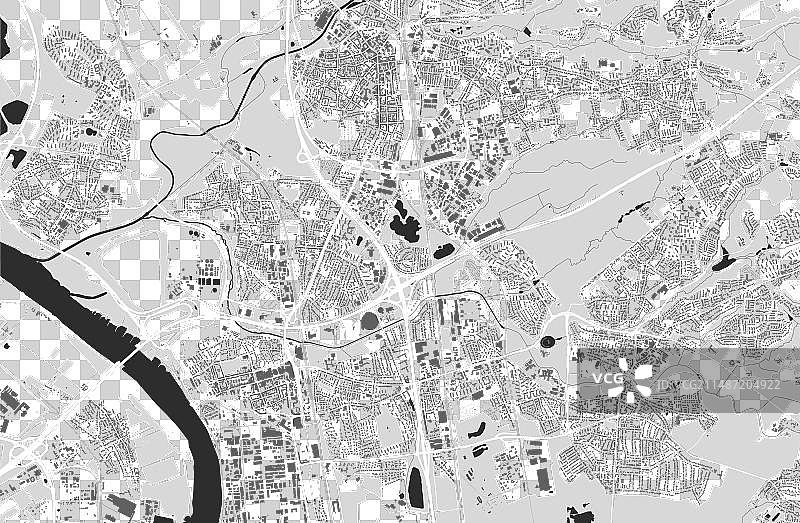 勒沃库森地图德国灰度城市地图图片素材