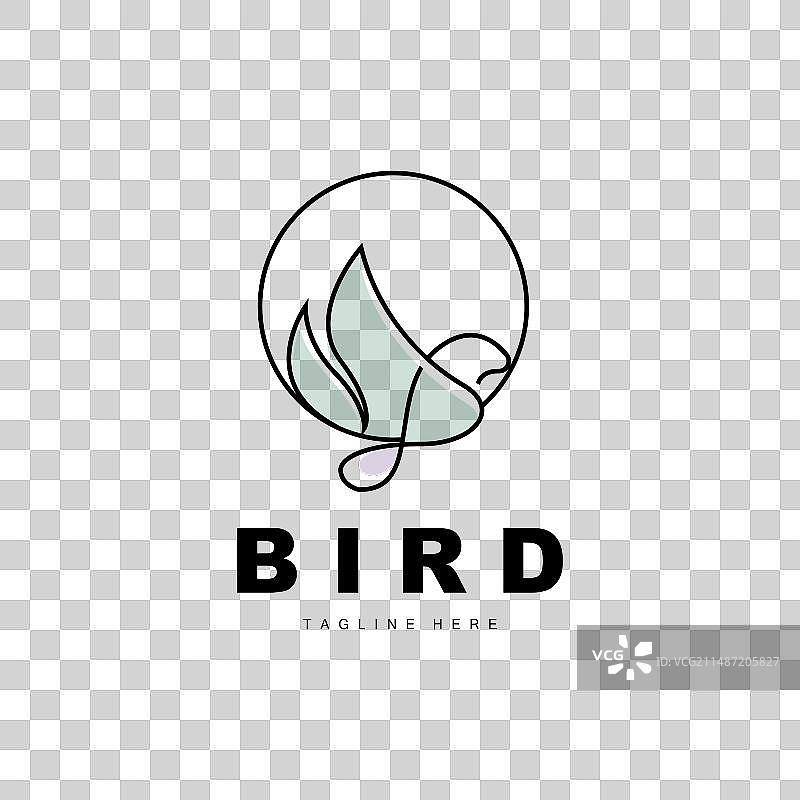 极简风格鸟类翅膀标志设计图片素材