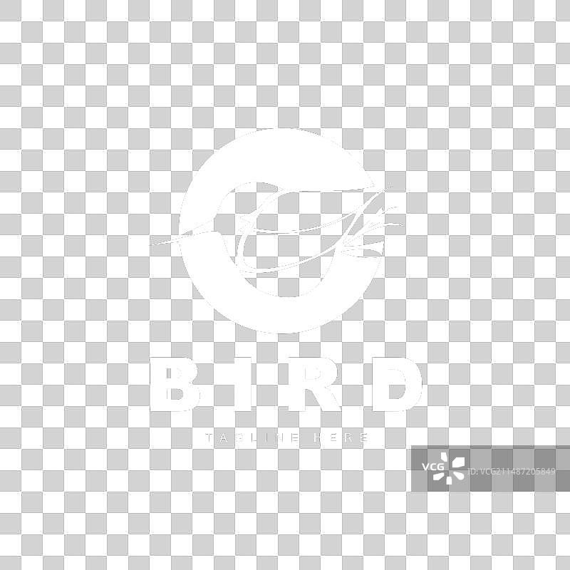 极简风格鸟类翅膀标志设计图片素材