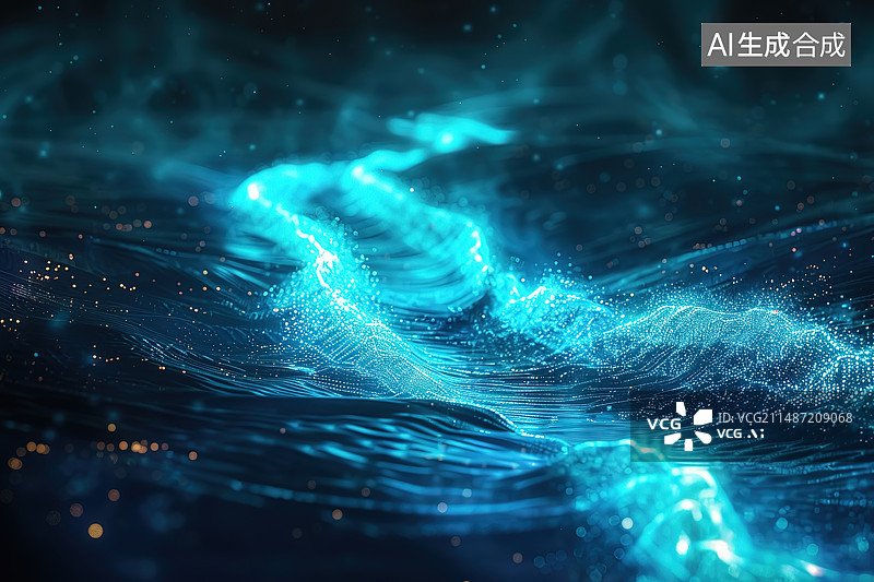 【AI数字艺术】黑色背景下水滴的特写镜头图片素材