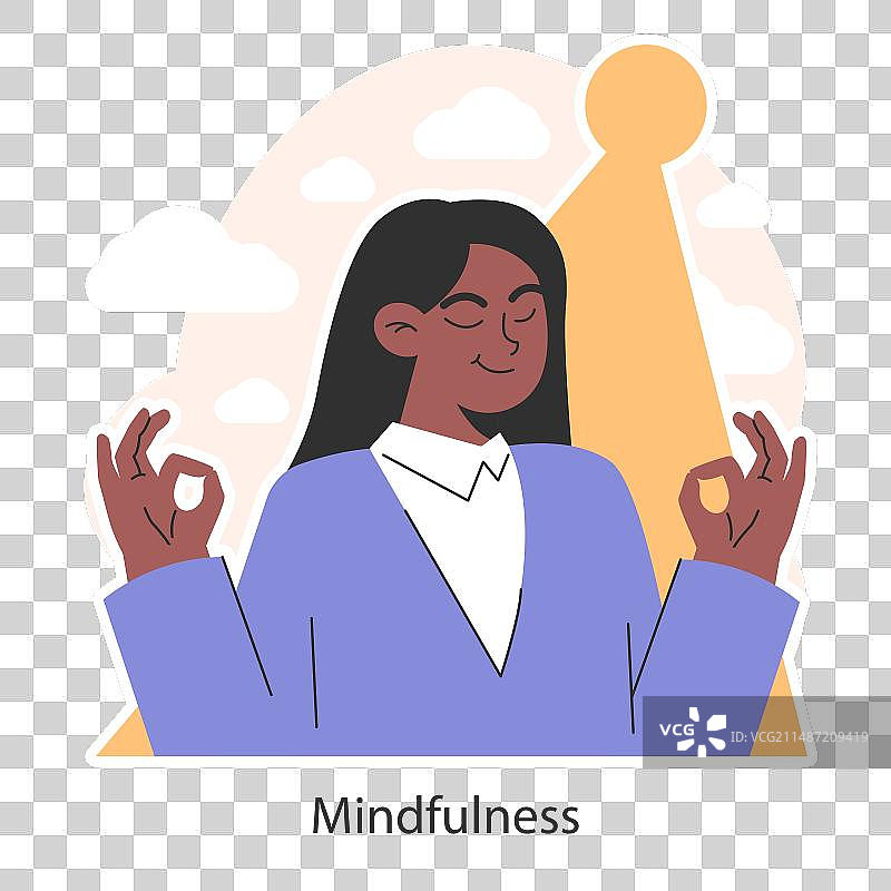 宁静的女人练习正念图片素材