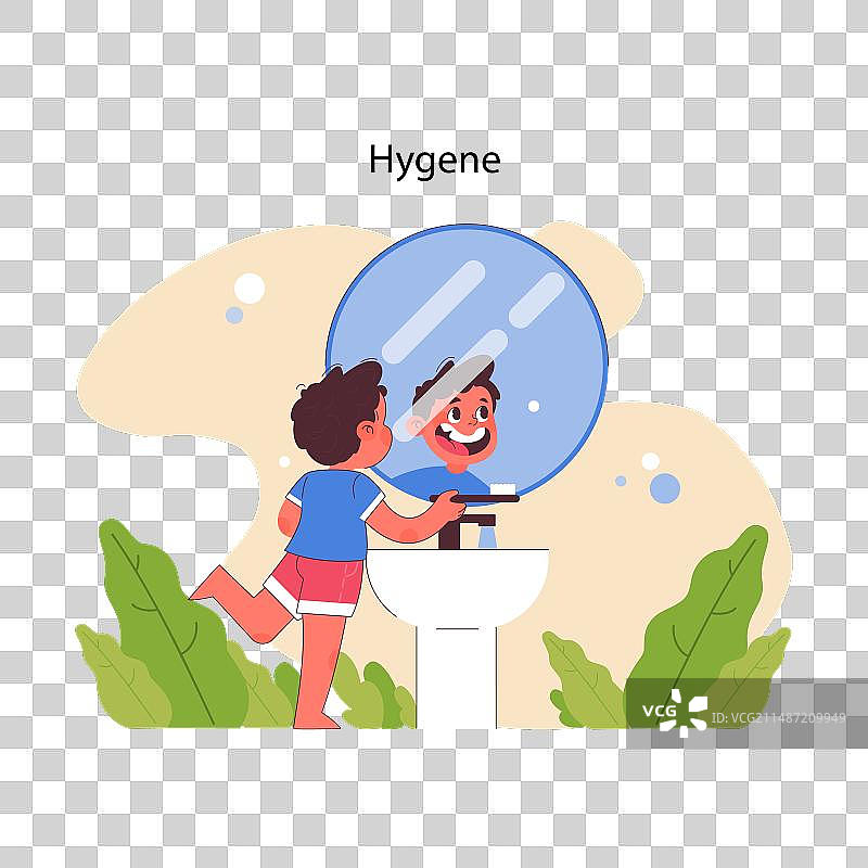 每日卫生习惯概念扁平设计图片素材