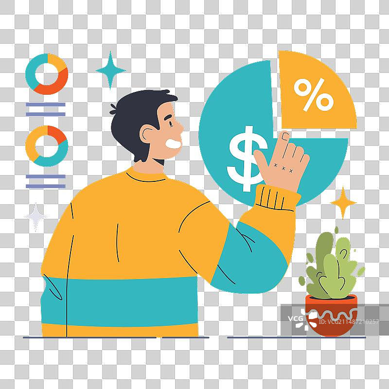 股息概念（扁平风格）图片素材