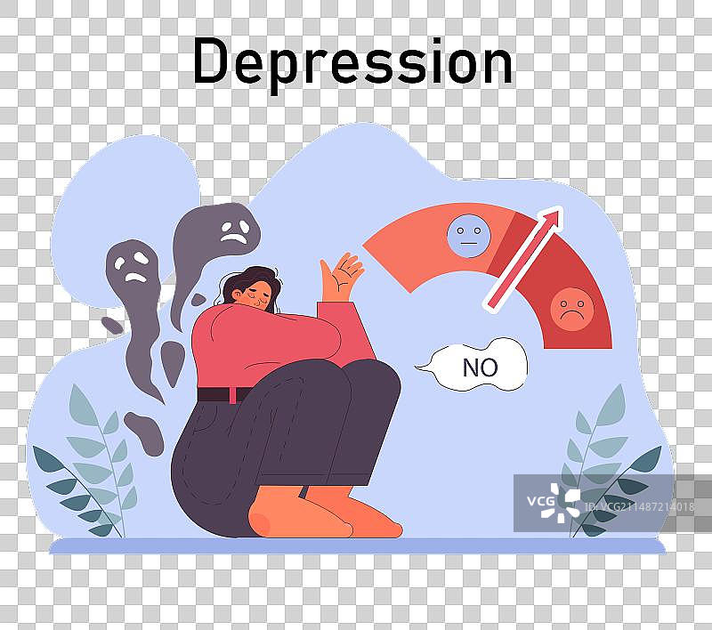 创伤后应激障碍女性角色图片素材