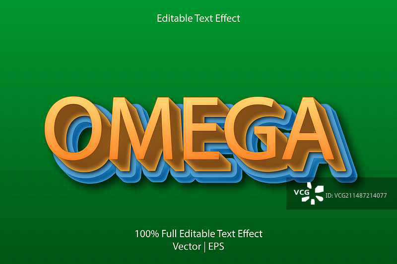 欧米茄卡通风格可编辑文字效果图片素材