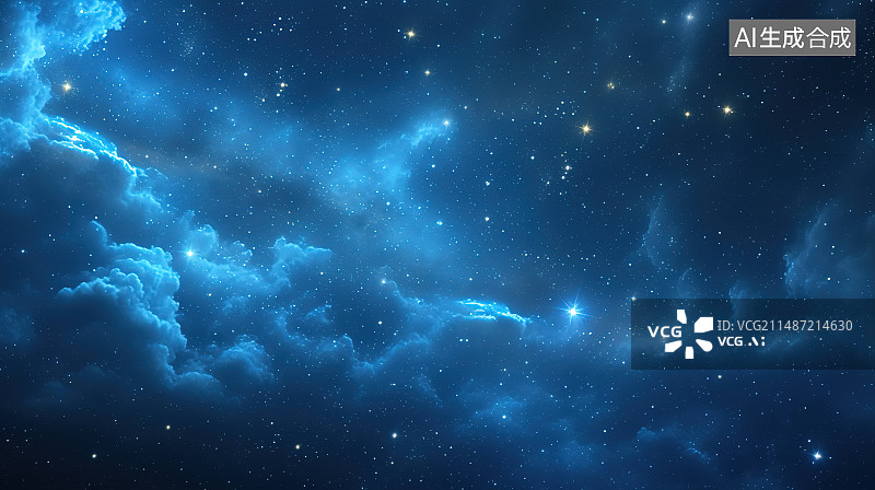 【AI数字艺术】夜空中星星的低角度视图图片素材
