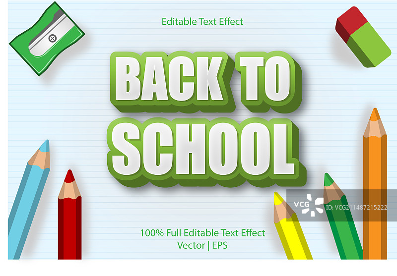 返校可编辑文字效果图片素材