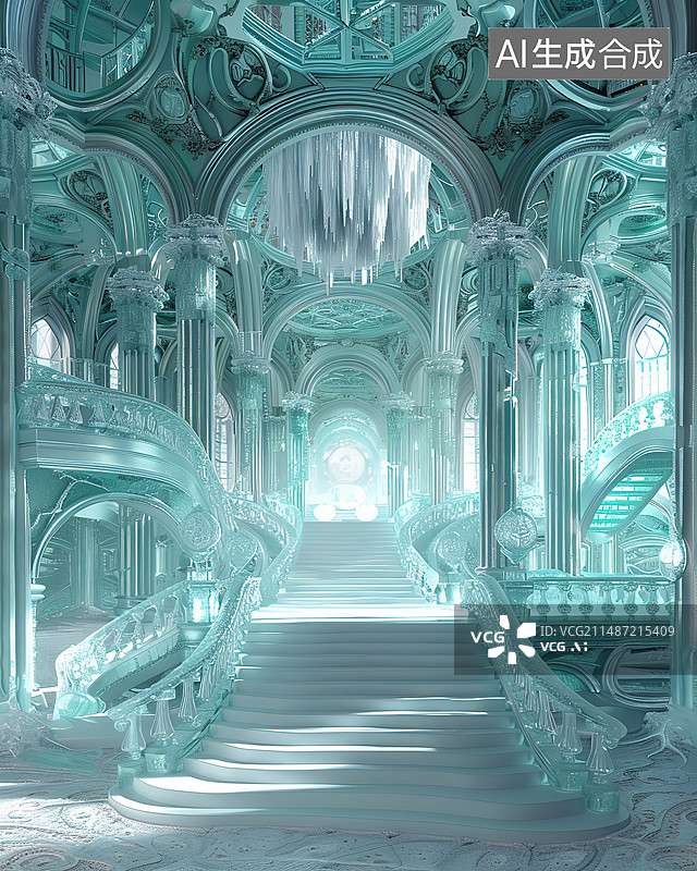 【AI数字艺术】城市建筑内部景观图片素材