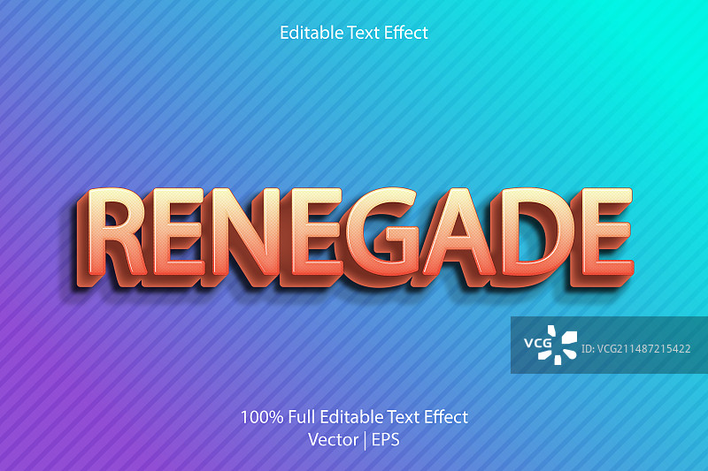 叛徒可编辑文本效果卡通风格图片素材