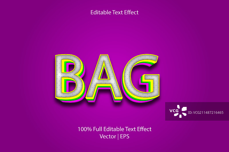 可编辑文本效果袋图片素材
