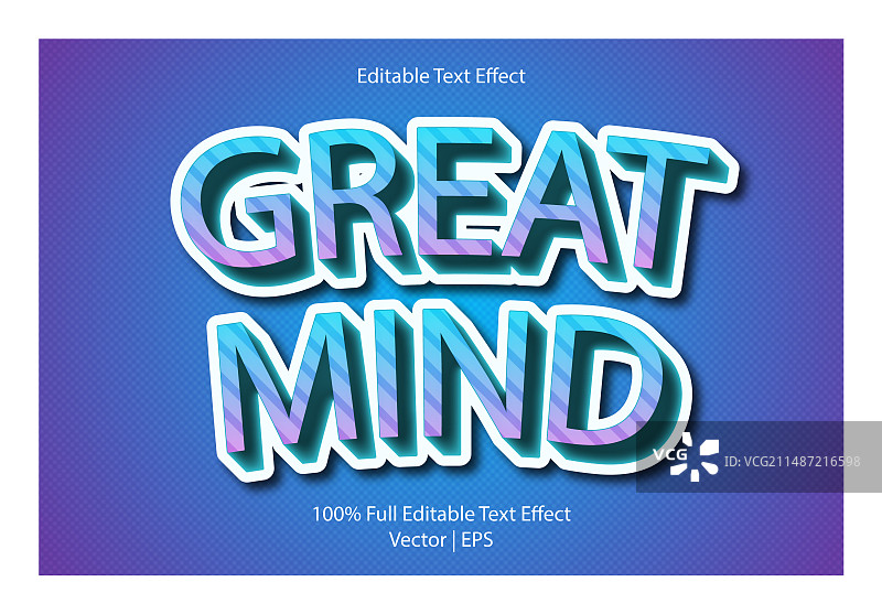 伟大的头脑可编辑文本效果漫画风格图片素材