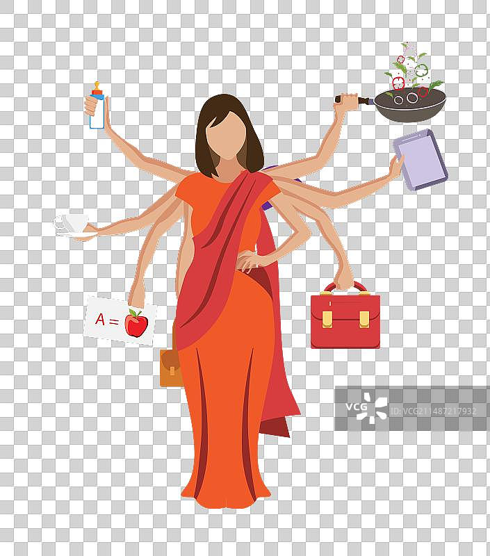 多任务女性概念图片素材