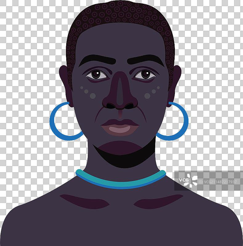 非洲裔男人面部特写图片素材