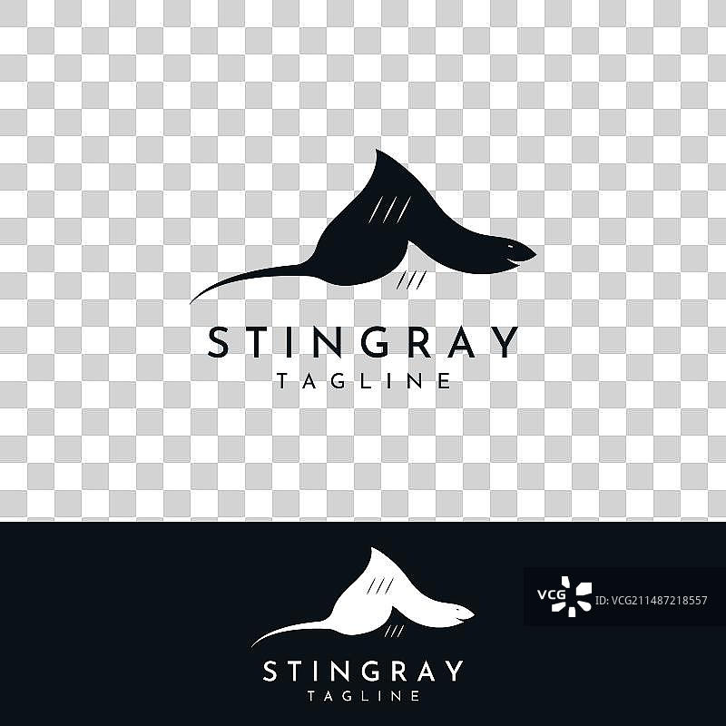 海洋动物魟鱼标志设计图片素材