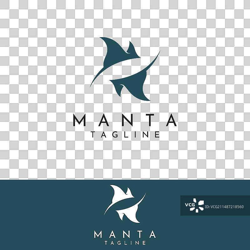 海洋动物魟鱼标志设计图片素材