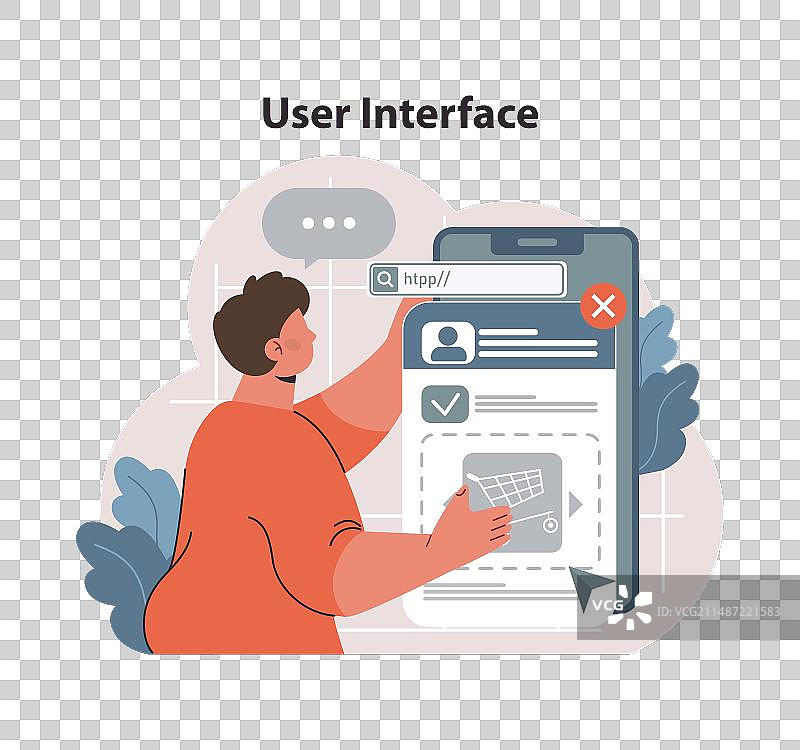 网页浏览和用户界面概念扁平设计图片素材