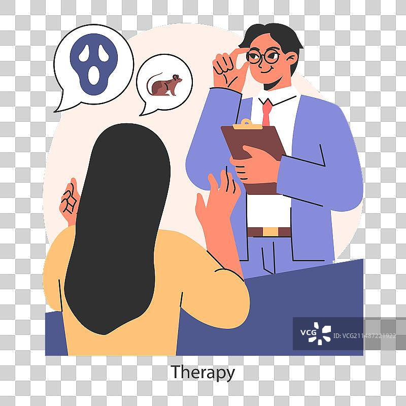 克服恐惧策略：客户与治疗师图片素材