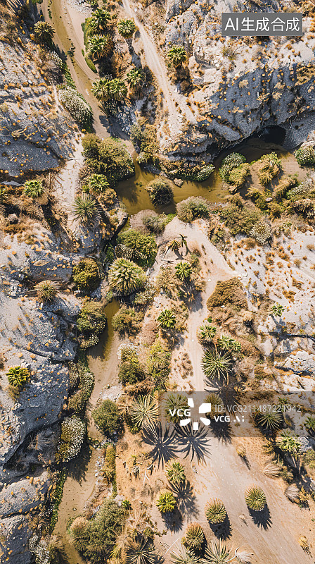 【AI数字艺术】海滩上岩石的高角度视图图片素材