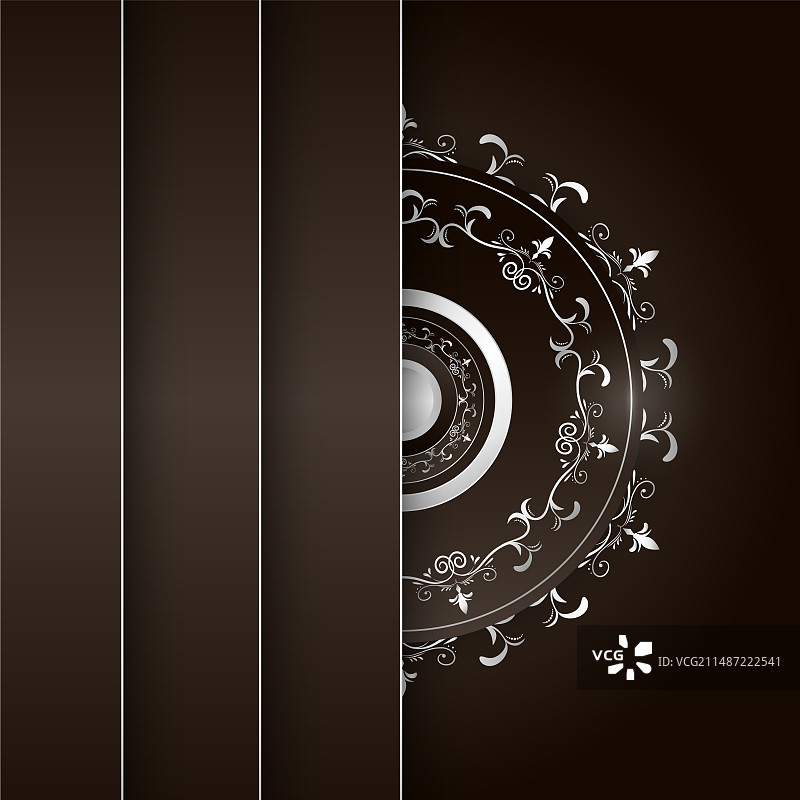 奢华圆形银色花纹封面设计图片素材