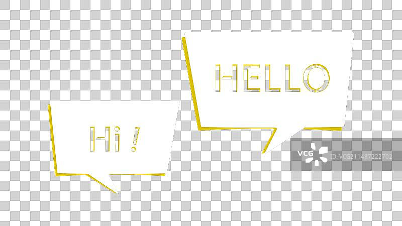 白色纸质语音气泡上的问候语图片素材