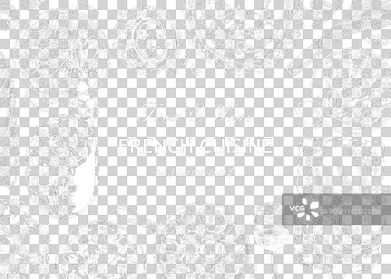 粉笔复古风格的法国美食边框设计图片素材