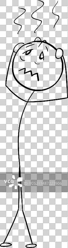 压力头痛或头痛卡通火柴人图片素材