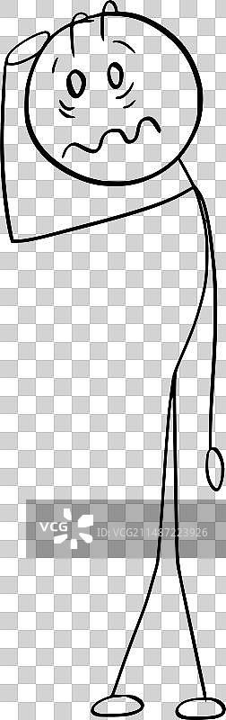 焦虑、震惊或沮丧的人的卡通形象图片素材