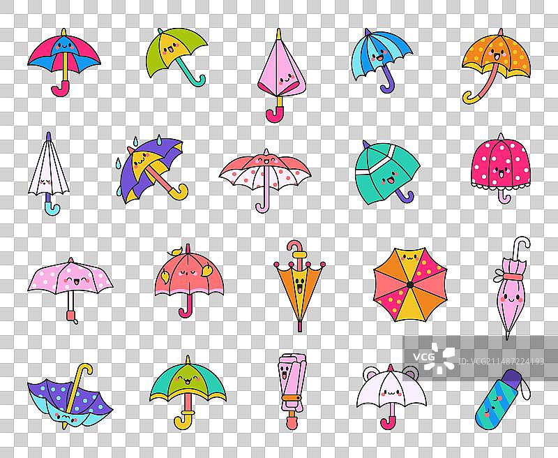 可爱卡通雨伞雨季背景图片素材