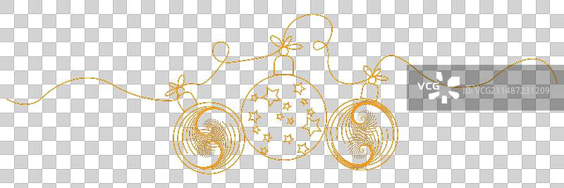 圣诞球线条艺术风格图片素材