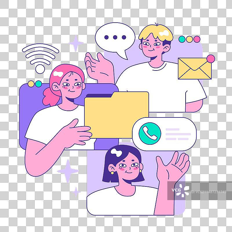 充满活力的年轻团队合作图片素材