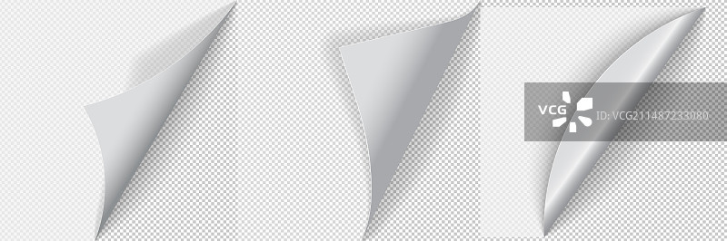 纸张边缘卷曲和弯曲效果图片素材