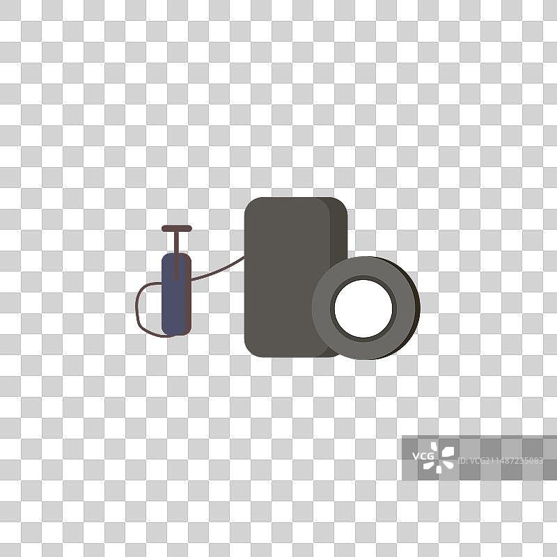 白色背景上的轮胎充气图标图片素材