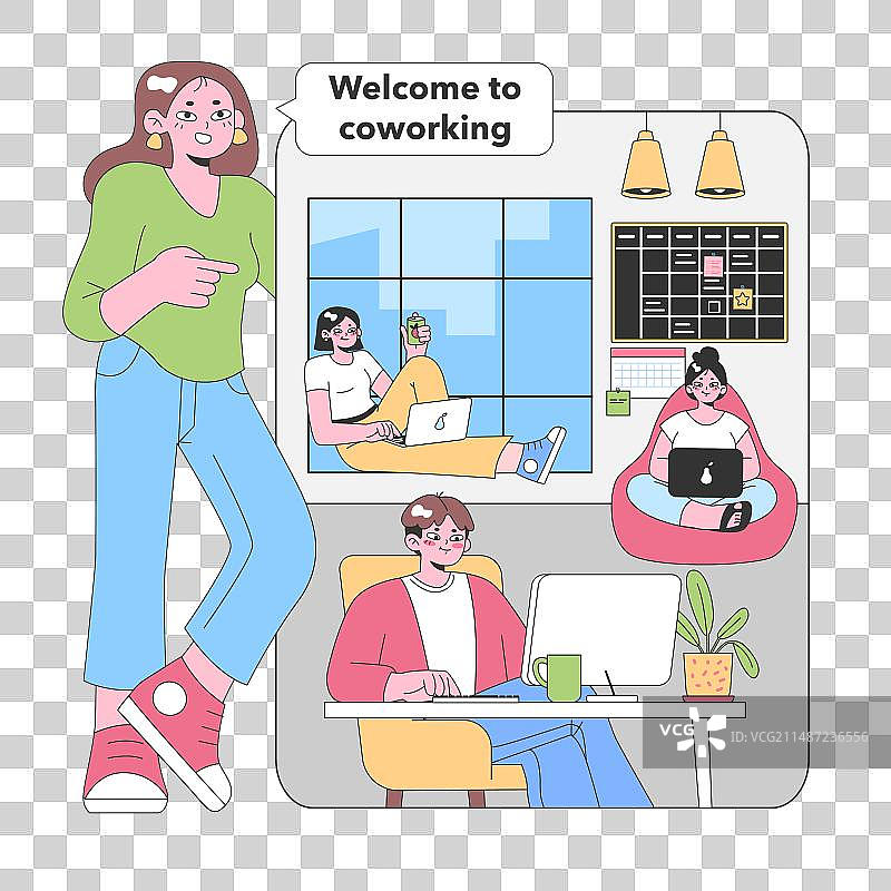 现代共享办公空间场景图片素材