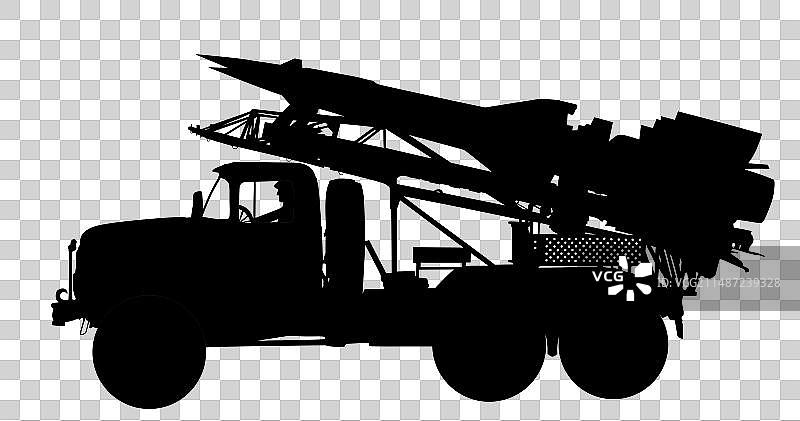 炮兵发射车剪影图片素材