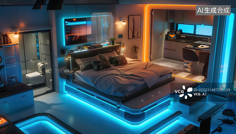 【AI数字艺术】医院病房里的空床图片素材