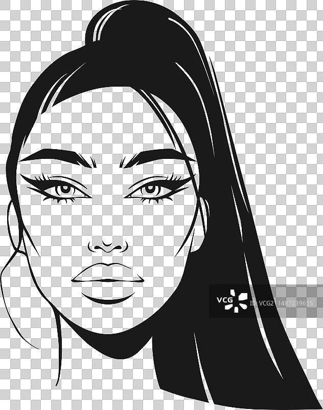 年轻女子模特面部肖像图片素材