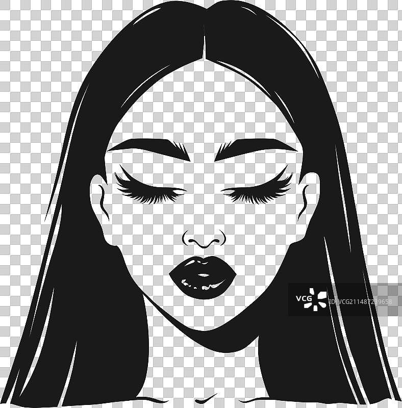 年轻女子模特面部肖像图片素材